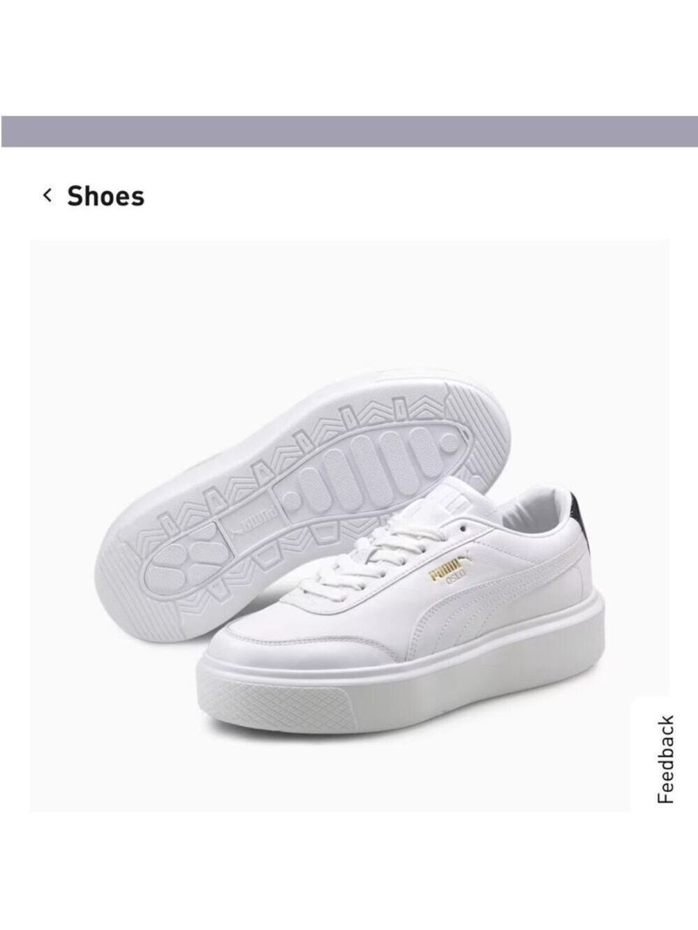 PUMA White Platform Sneakers Size 5.5